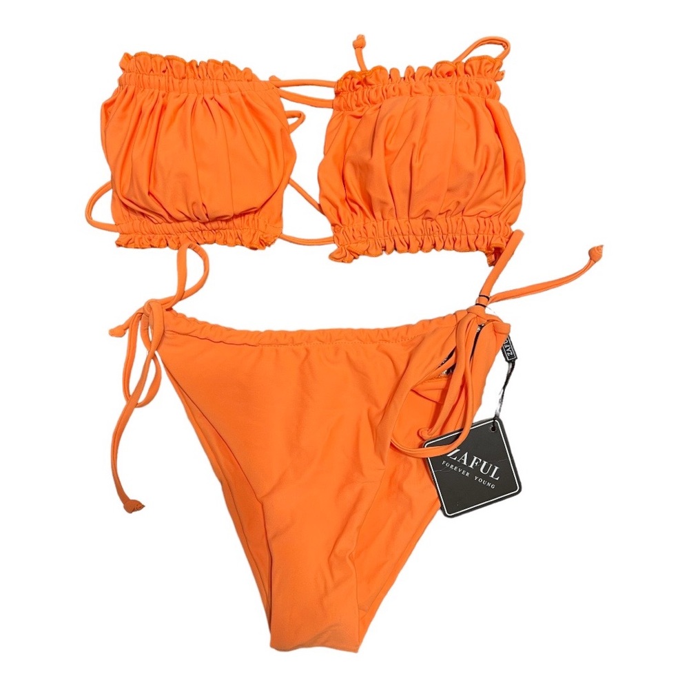 Zaful Orange Ruched Bikini NWT